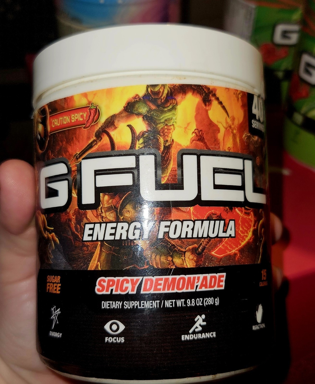 GFuel Opened Tub-expired Spicy Demonade Flavor