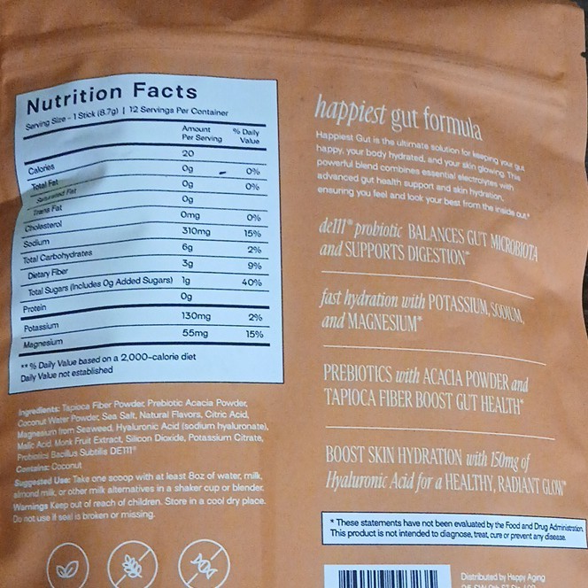 Happy Aging Electrolyte Hydration Powder 4 Flavor. 48 Servings 3.64oz Ea