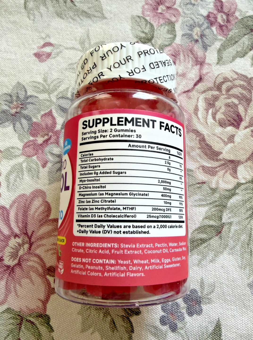 MEENCCD Myo-Inositol & D-Chiro Inositol Gummies, 40:1 Ratio Inositol