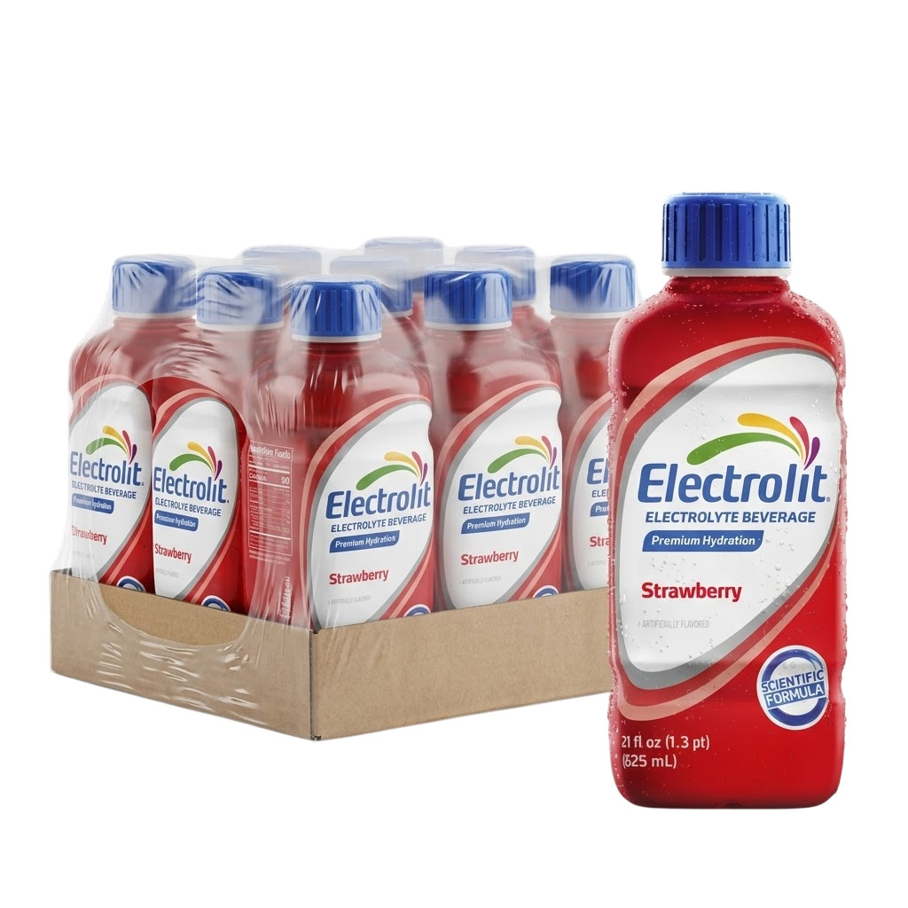 Electrolit Strawberry Hydration Drink 21 fl oz 10 Pack Electrolyte Beverage New