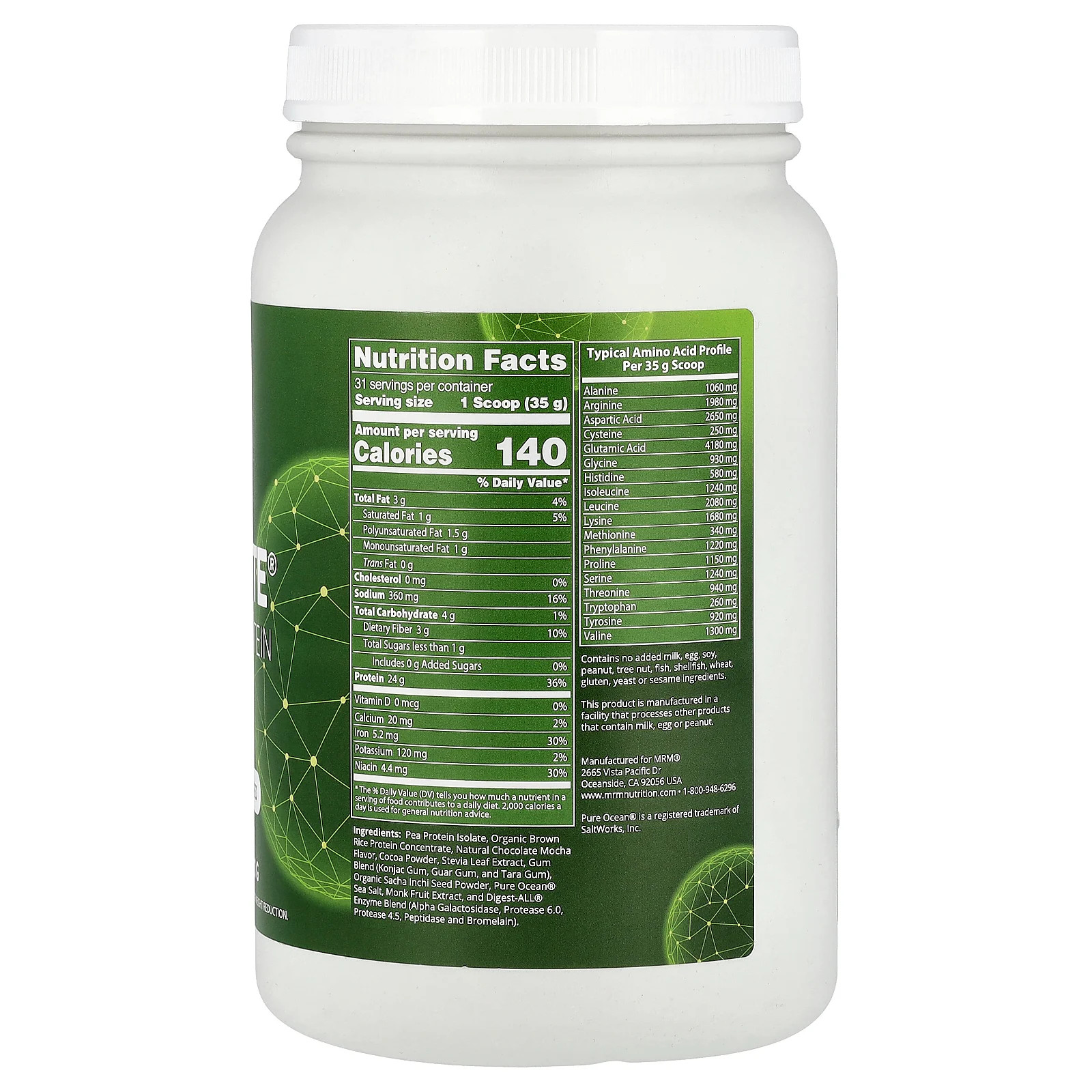 Veggie Elite, Performance Protein, Chocolate Mocha, 2.45 lb (1,110 g)