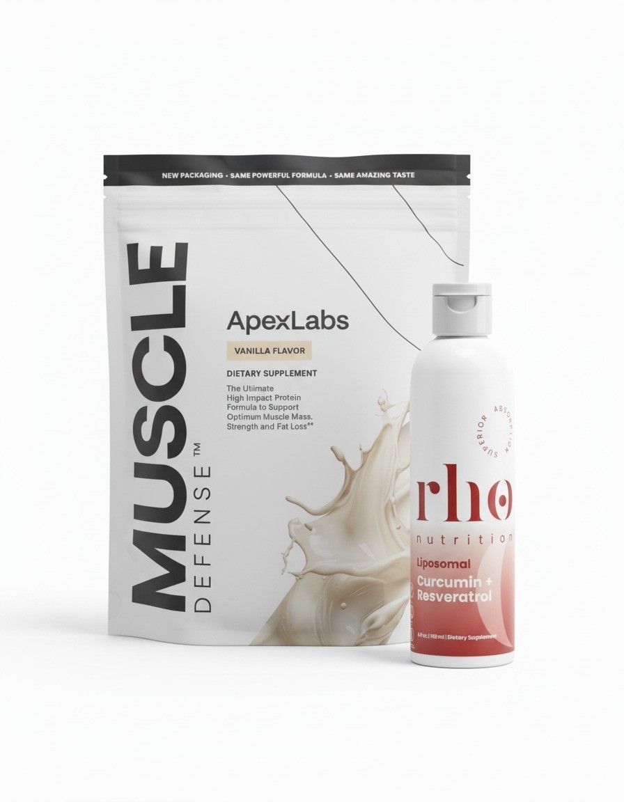 Muscle Defense Vanilla (ApexLabs) + Liposomal Curcumin (NHO) Recovery Bundle