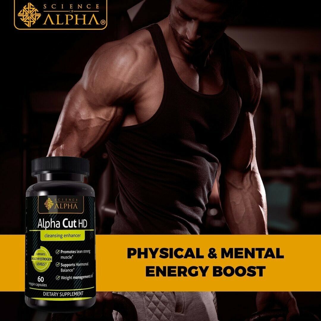 Science of Alpha – Alpha Cut HD Nitric Oxide Enhancer 60 Veggie Capsules Energy