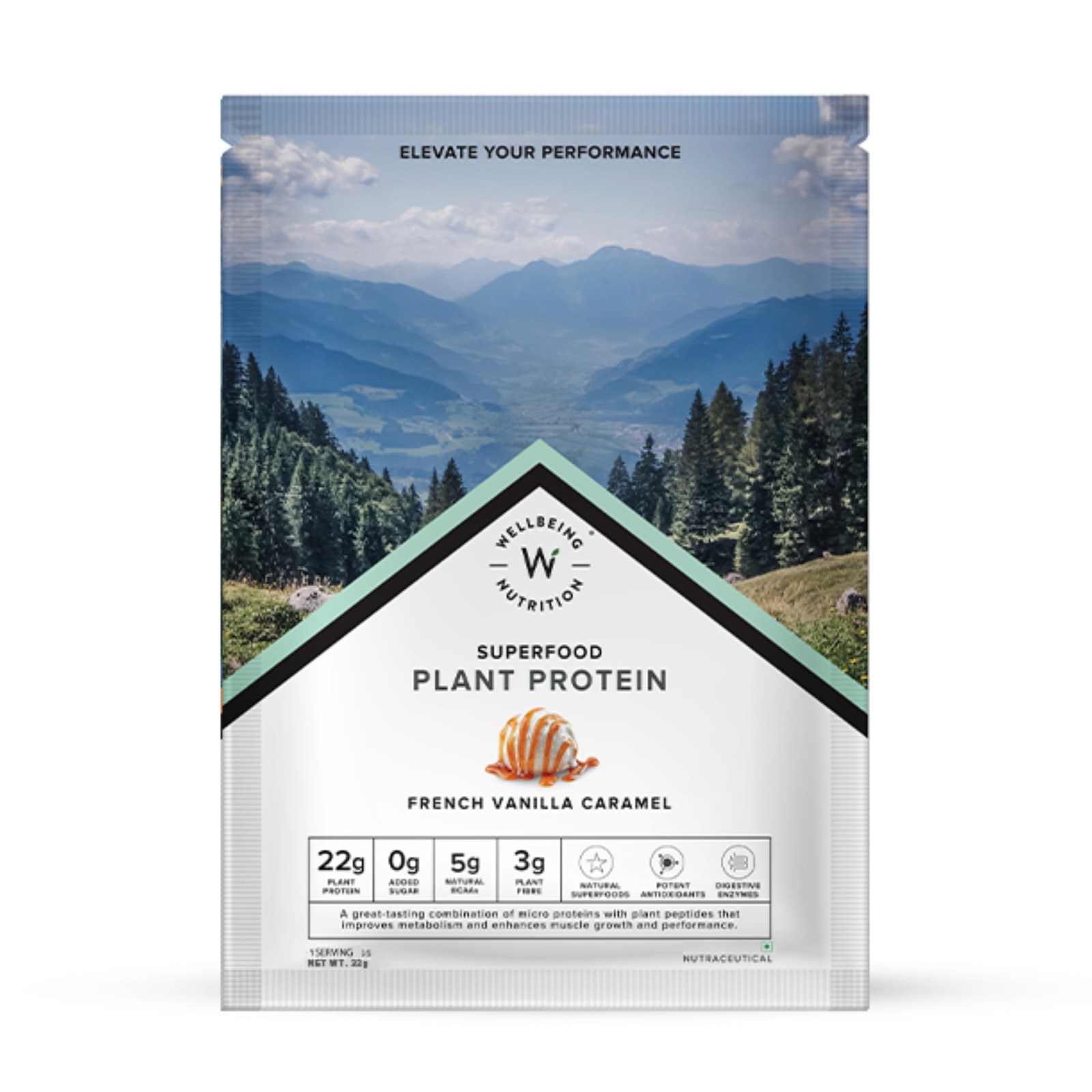 Wellbeing Vegan Plant Protein Powder 32g | 22g Protein | Vanilla Flavour