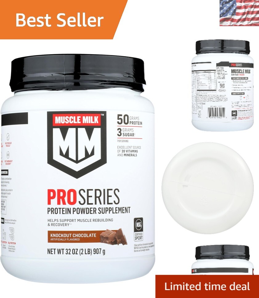 Knockout Chocolate Protein Powder – 2lb Muscle Milk Pro Series 50 for Energy