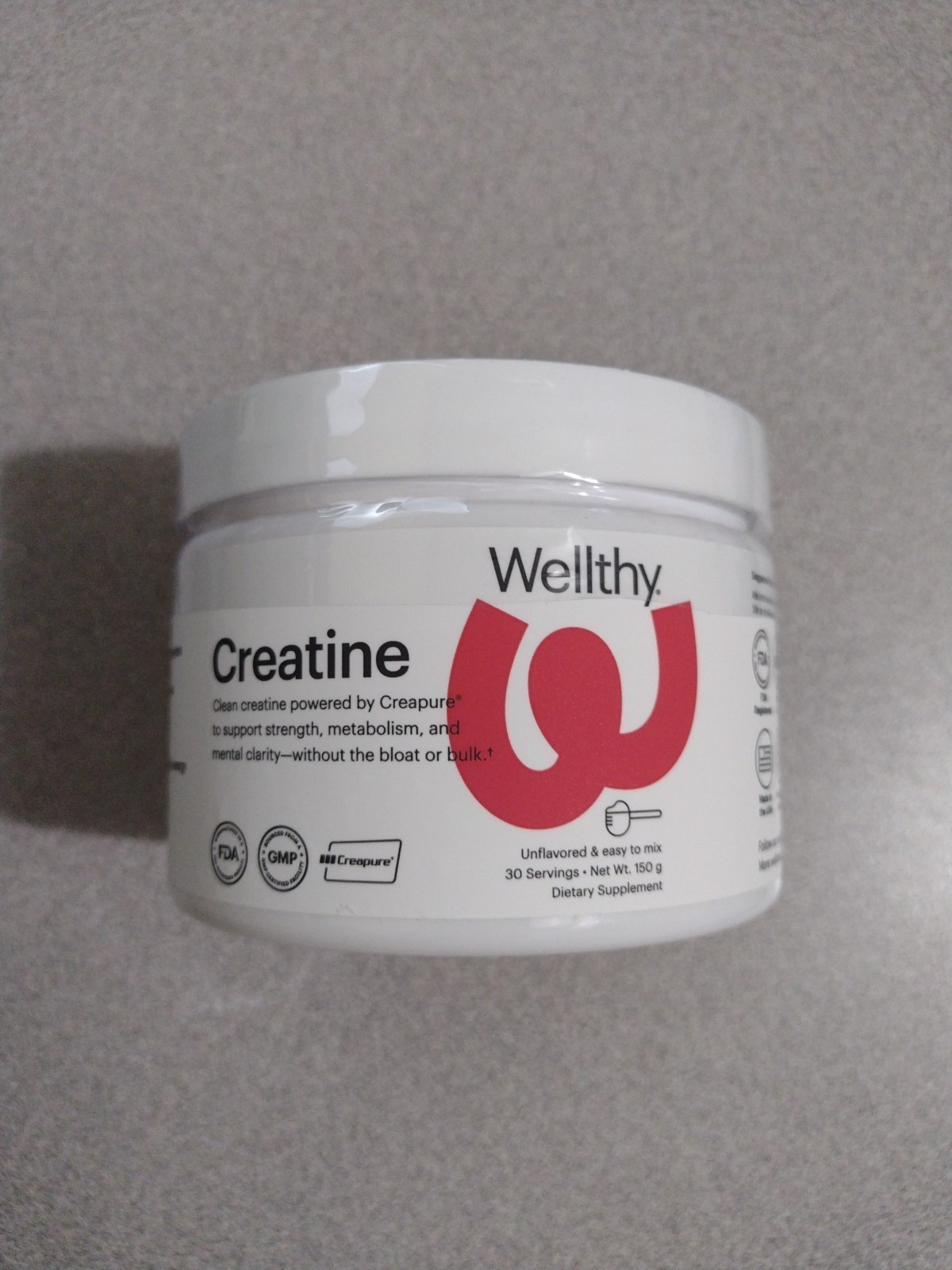 Wellthy Creatine Monohydrate Powder Dietary Supplement 150g (Exp 07/2027)
