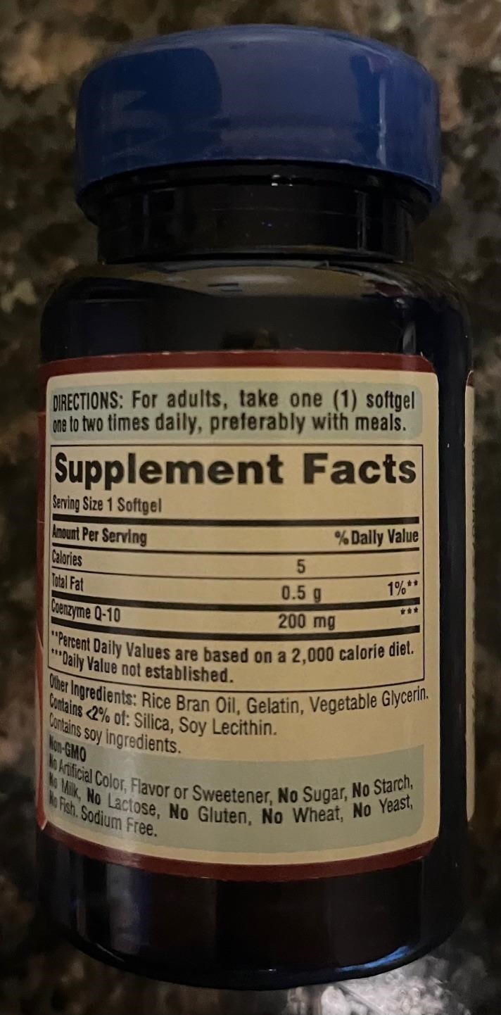 Puritan’s Pride Q-Sorb CoQ10 for Heart Health Support 200 Mg, 60 Softgels
