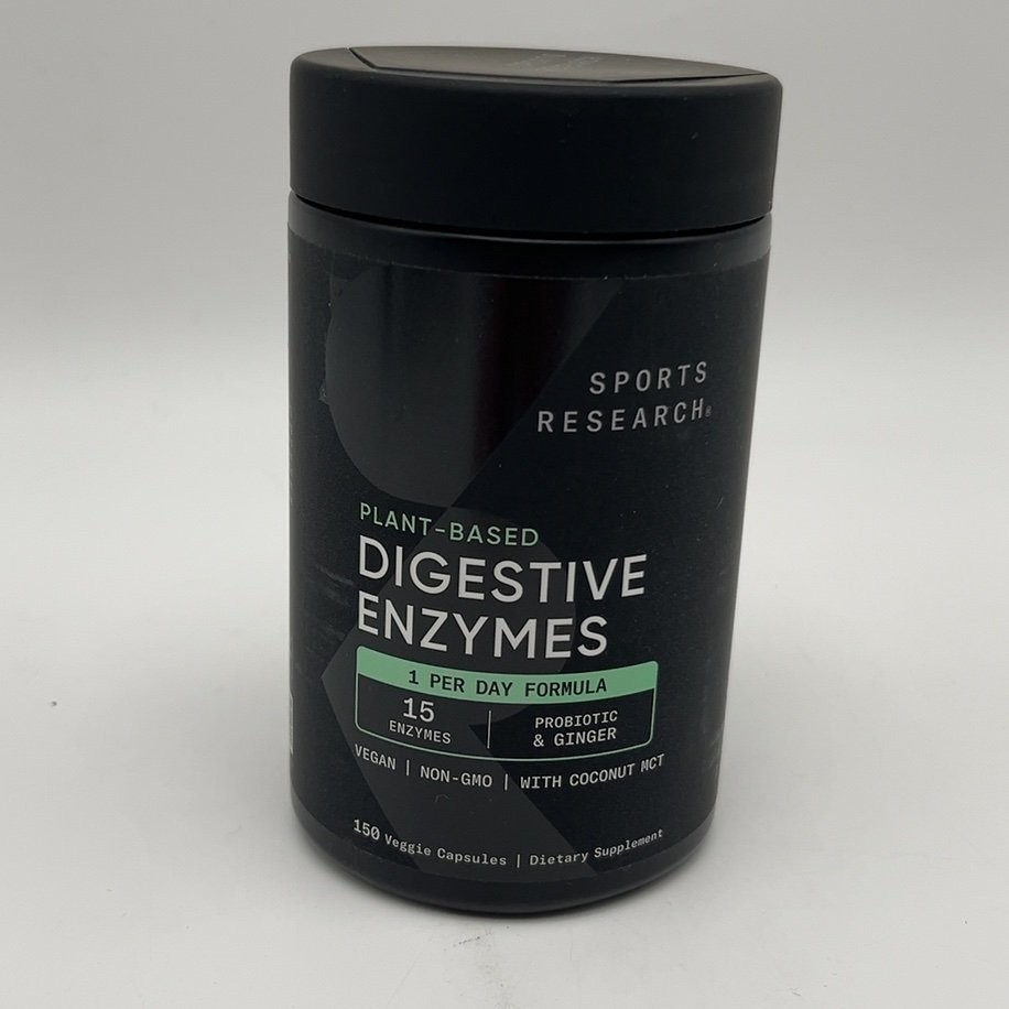 Sports Research Plant Based Digestive Enzymes 150 Capsules Enzyme Supplement