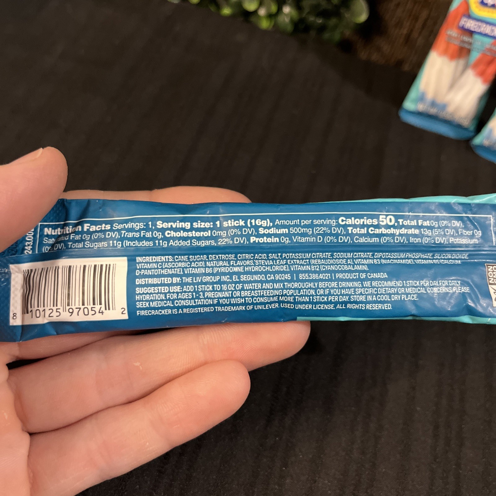 Liquid I.V. Hydration Multiplier Electrolyte Drink Mix Popsicle Firecracker 0.56