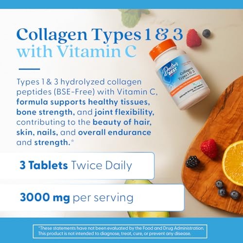 Doctor’s Best Collagen Peptides Types 1 & 3 – Supports Hair, Skin, Nails &
