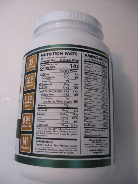 ORGANIC Pea Protein Powder, unflavored LOW SODIUM, 100% Vegan, JUST 1 INGREDIENT