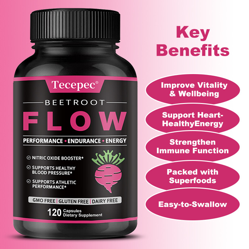 Organic Beet Root Powder Capsule 1300mg per serving Aids in Healthy Circulation