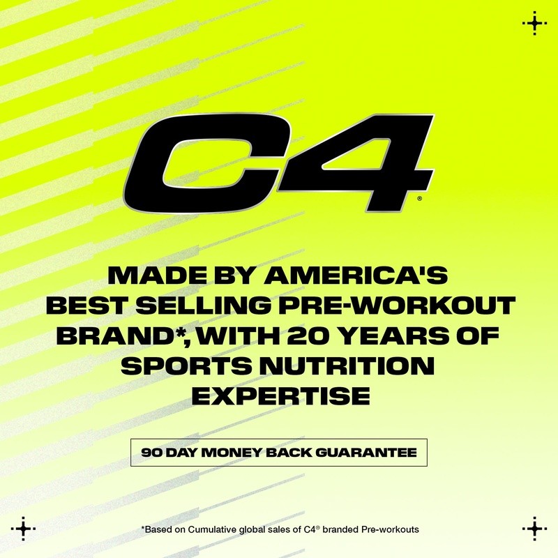 C4 Sport Ripped Pre-Workout Powder Fat Burning Energy 20 Servings 200mg Caffeine