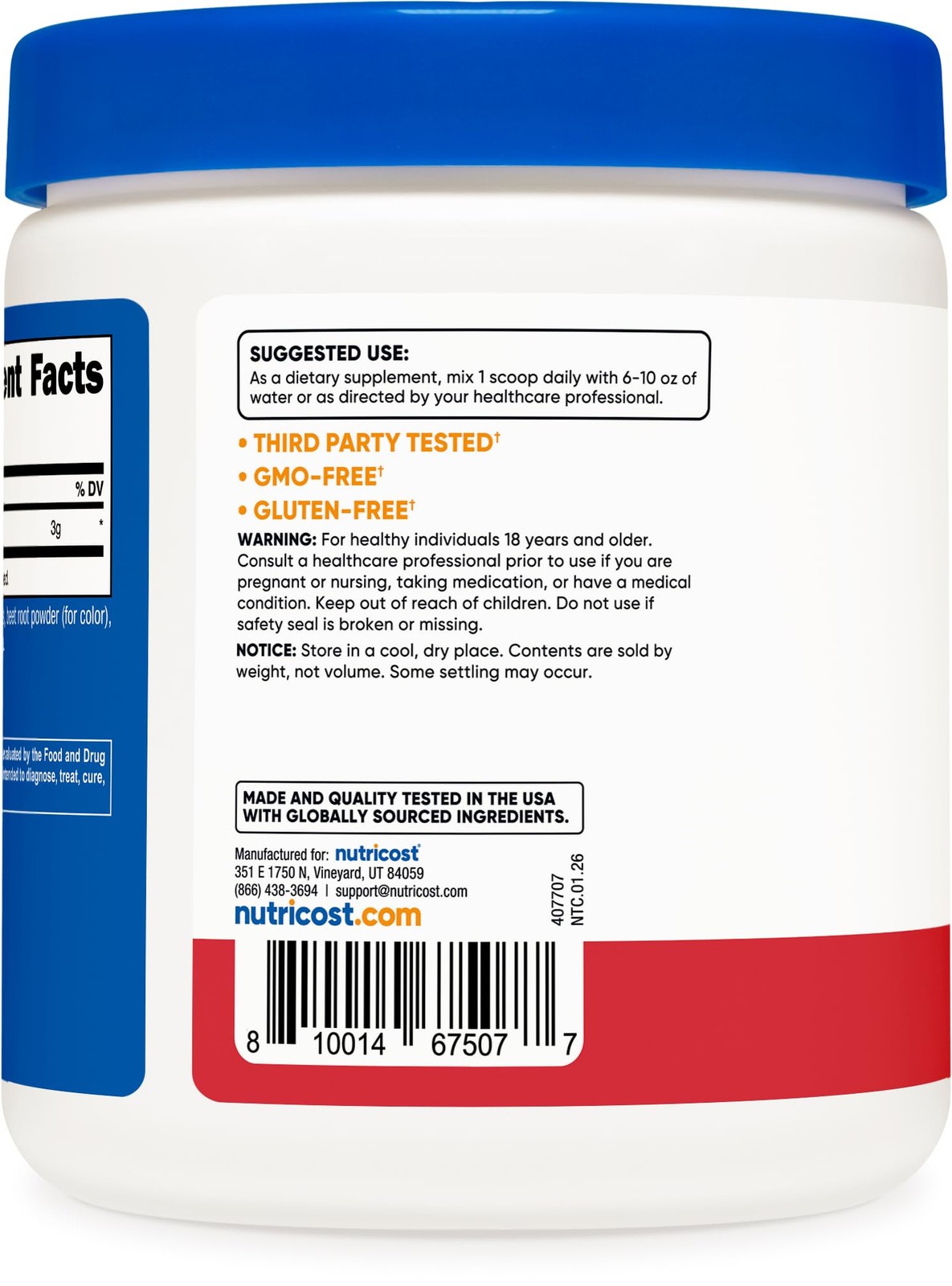 Nutricost L-Citrulline Malate 2:1 (300 Grams) (Strawberry Kiwi) 300 g, Red