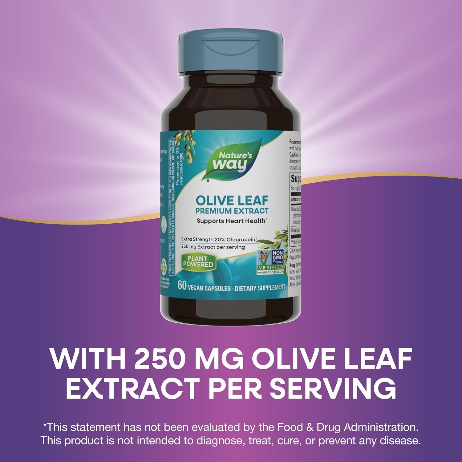 Nature’s Way Olive Leaf, Premium Extract, Supports Heart Health*, 20% Oleuropein