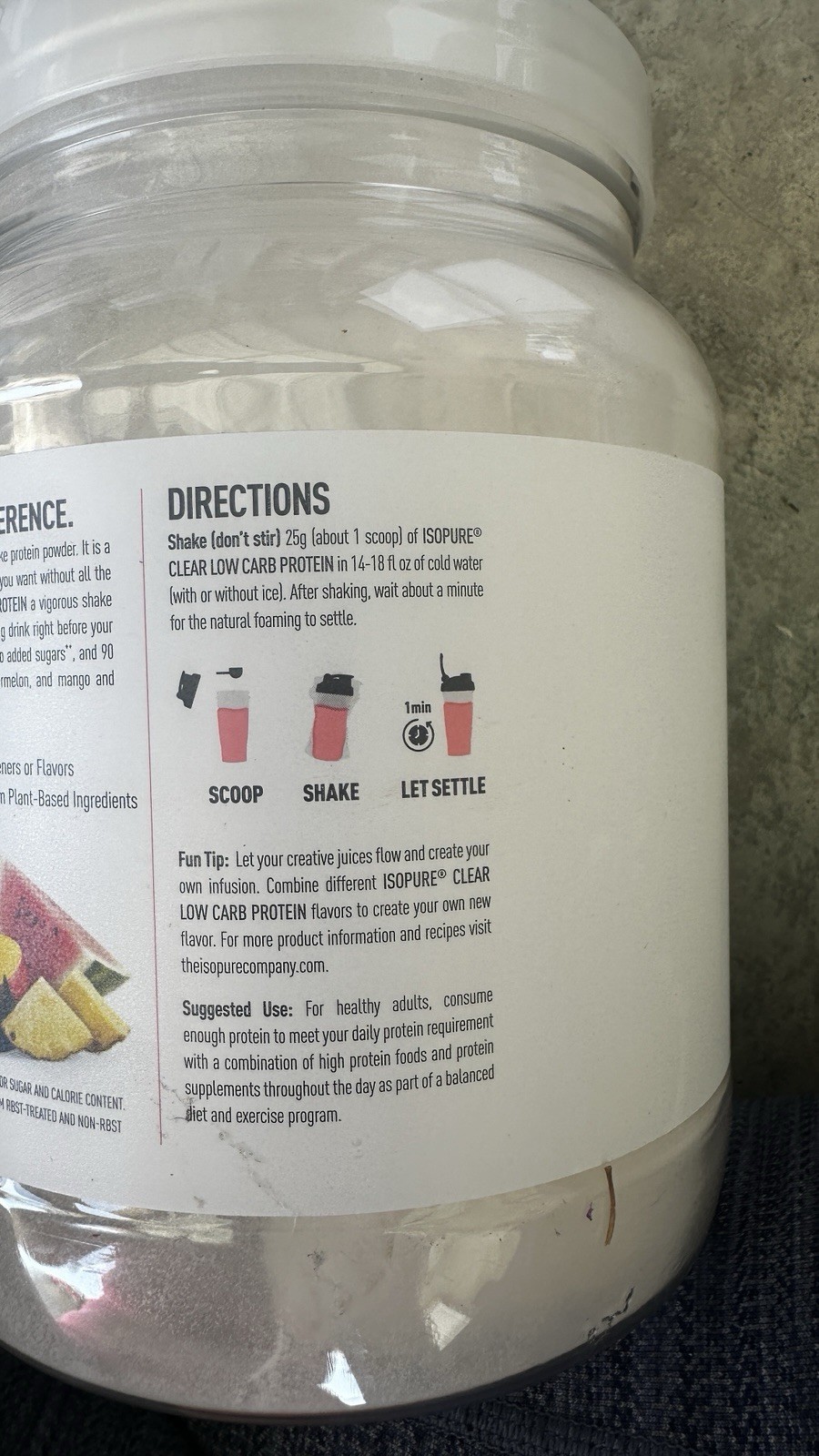 Isopure Low Carb Whey Protein Isolate Powder Tropical Punch 14.1oz Gluten-Free