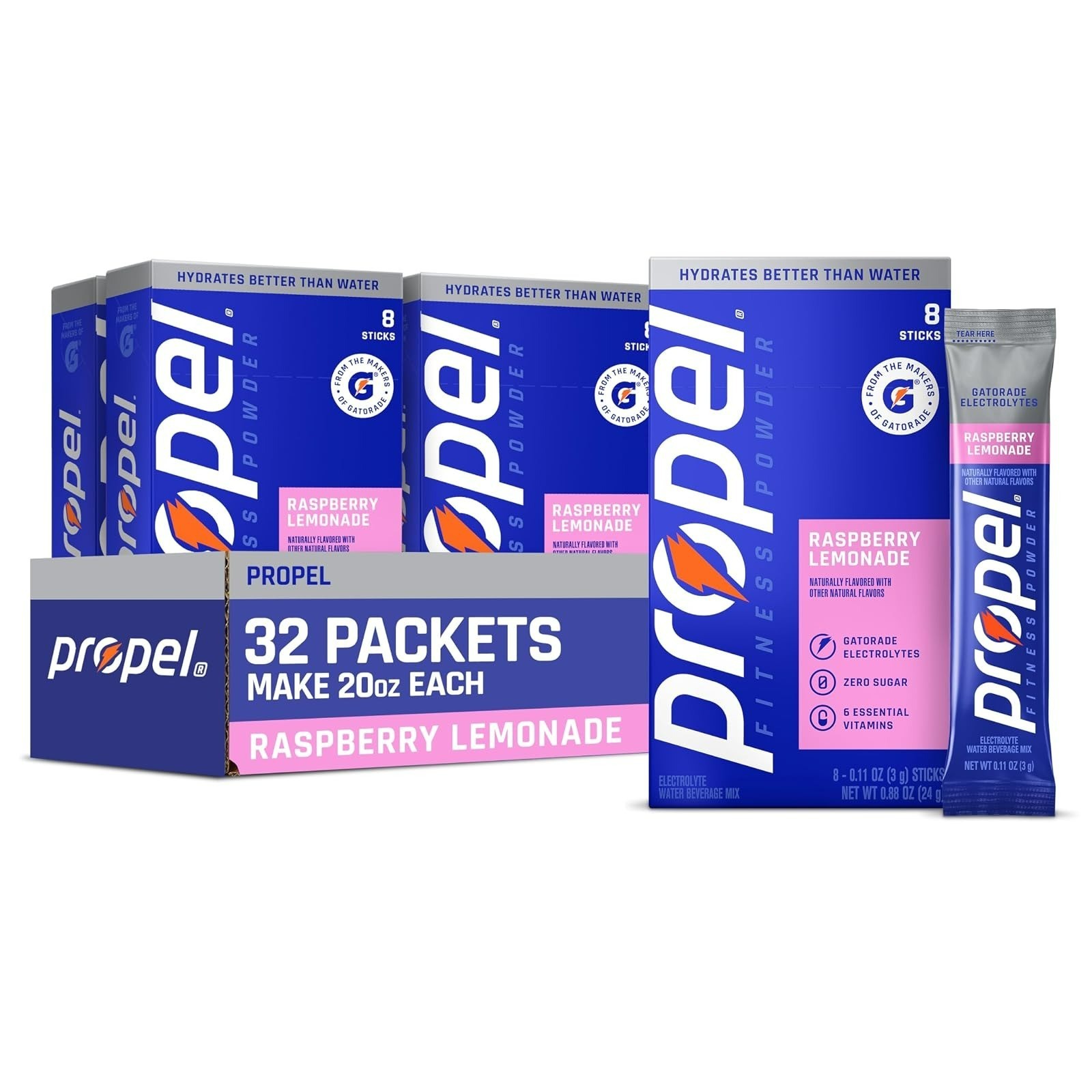 Propel Electrolyte Powder Drink Mix – Grape, Sugar Free, 32 Servings