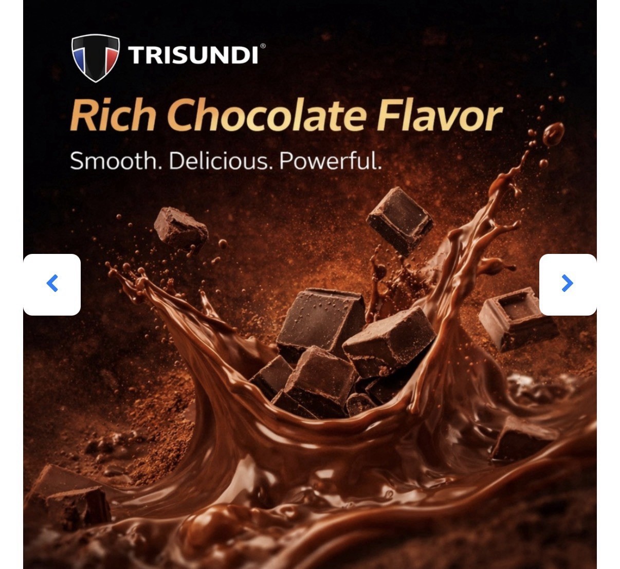 TRISUNDI 100% Pure Whey Protein Powder, Chocolate Flavor, 1.98 lb (899g)