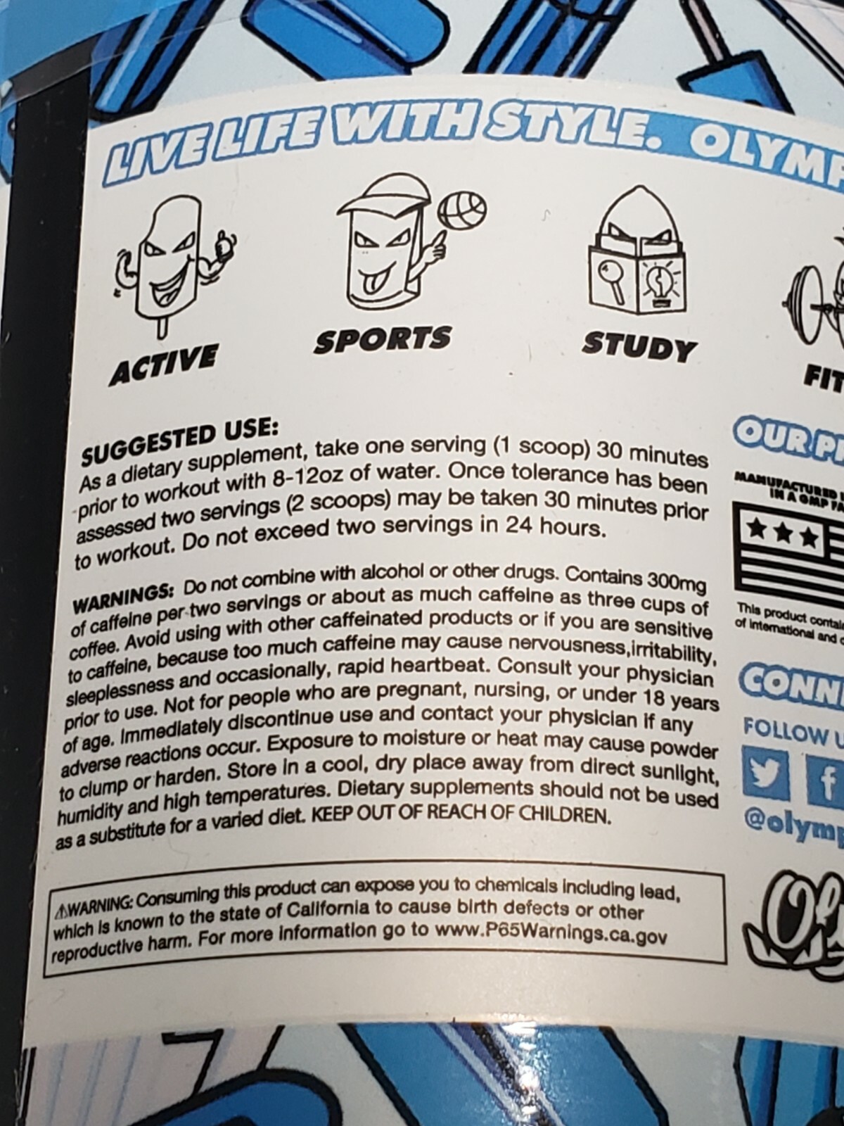 Olympus – LEVELS Pre-Workout – Miss Tease – Blue Ice Pop – 40 Serv – Exp 9/2024