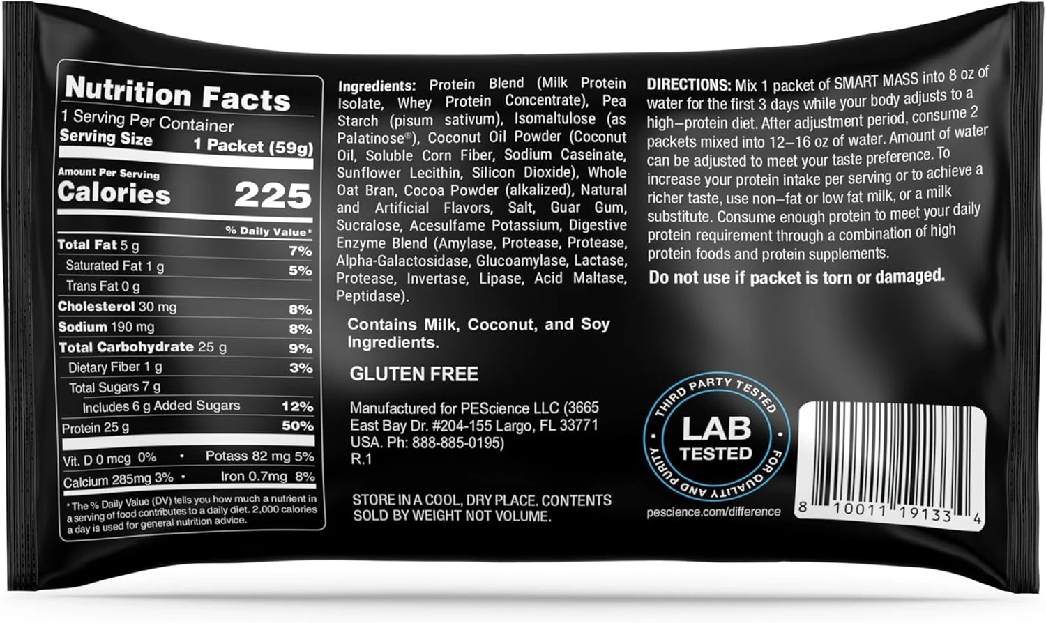 PEScience Smart Mass Gainer, Lean Muscle Weight Gainer, Whey Protein & Casein Pr