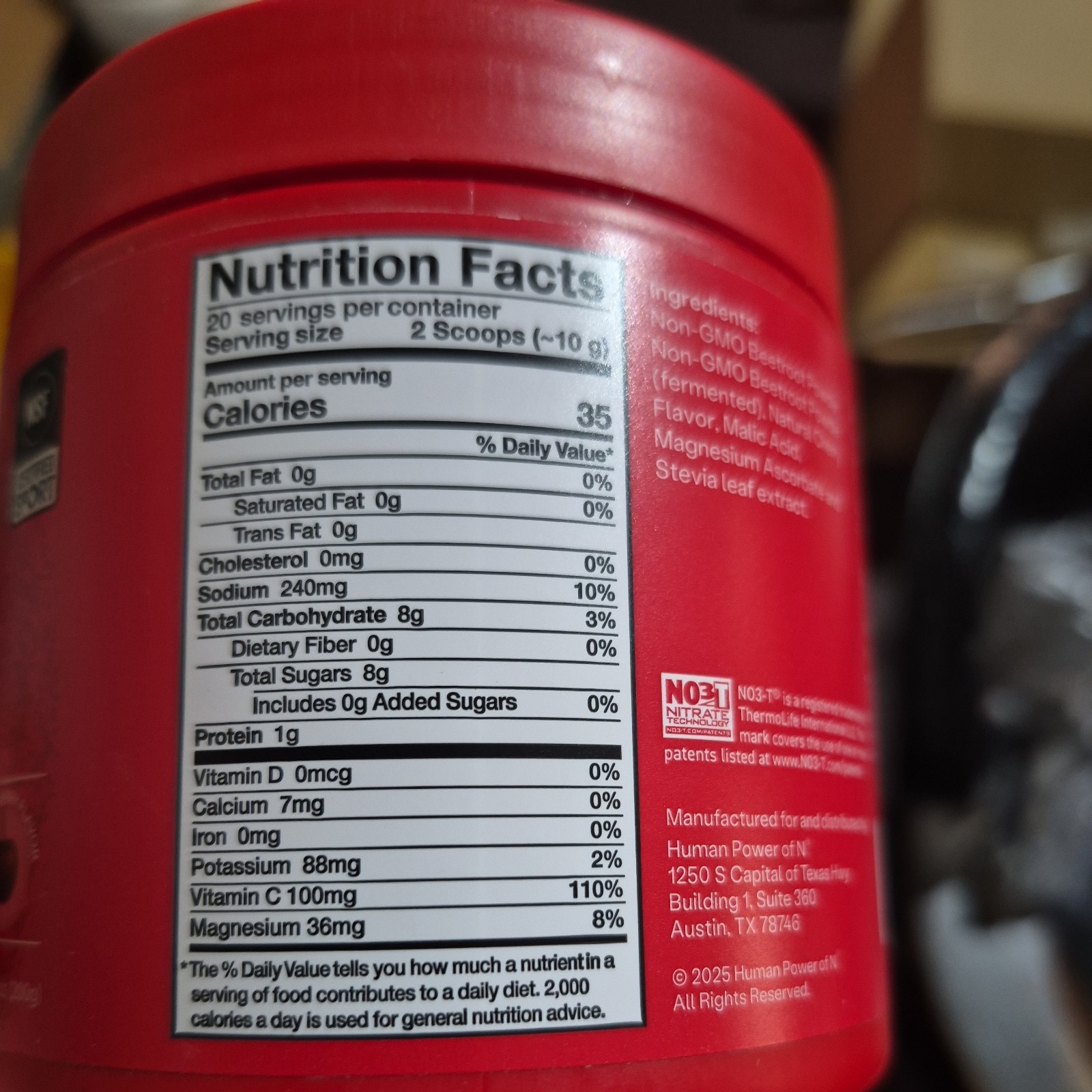 Superbeets Sport Endurance Pre Workout Powder, Nitric Oxide Supplement, NSF Cert