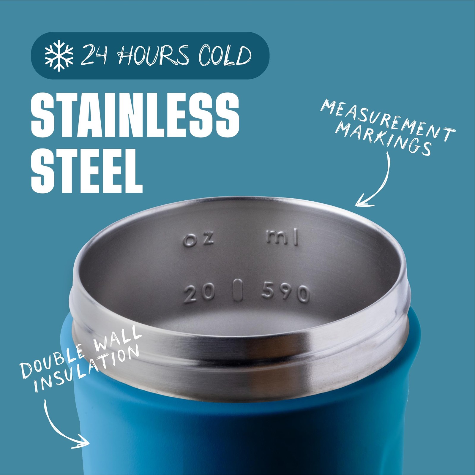 Blenderbottle Strada Shaker Cup Insulated Stainless Steel Water Bottle Wire