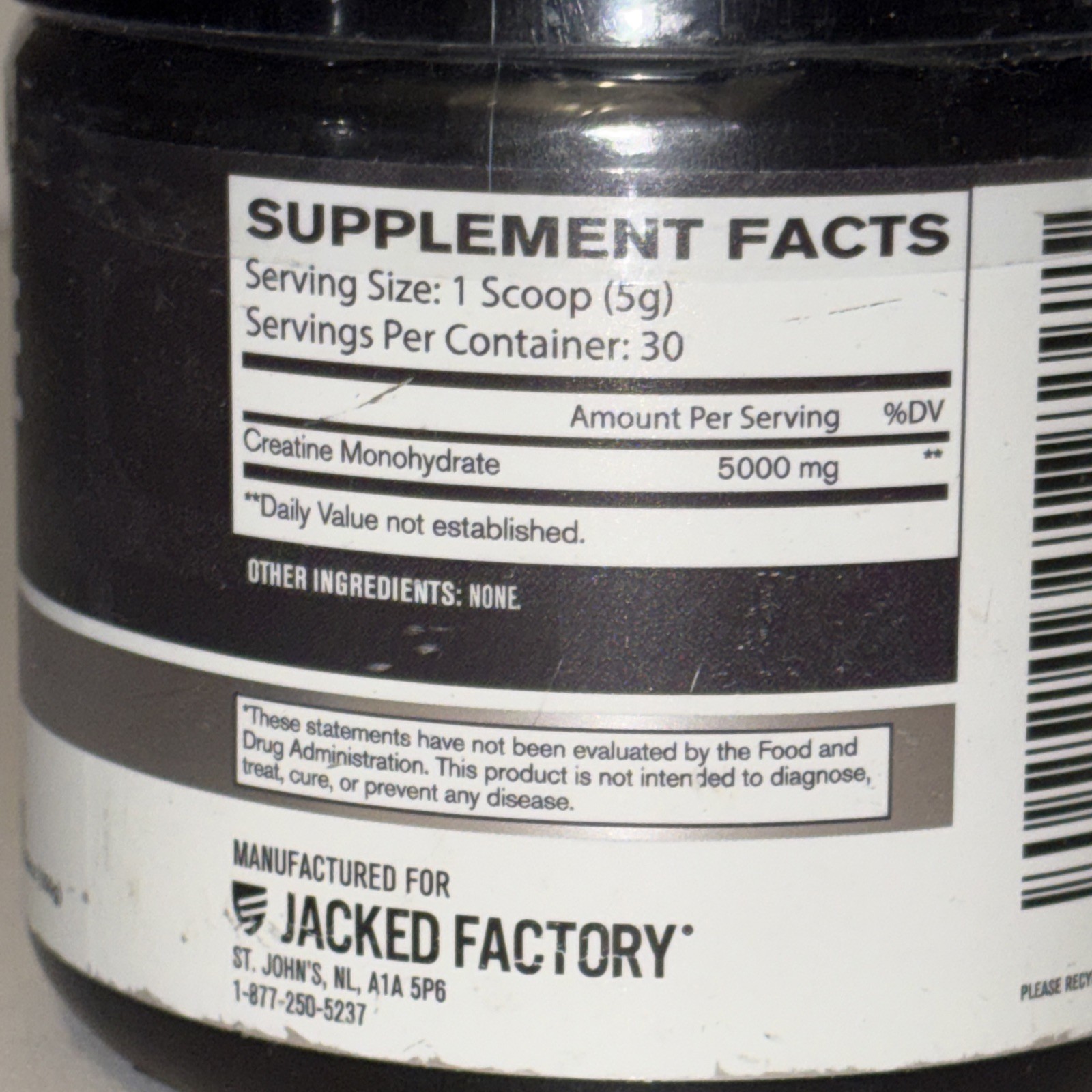 Jacked Factory Creatine Monohydrate Powder 150g 5g Daily 5.3oz Exp9/26 Essential