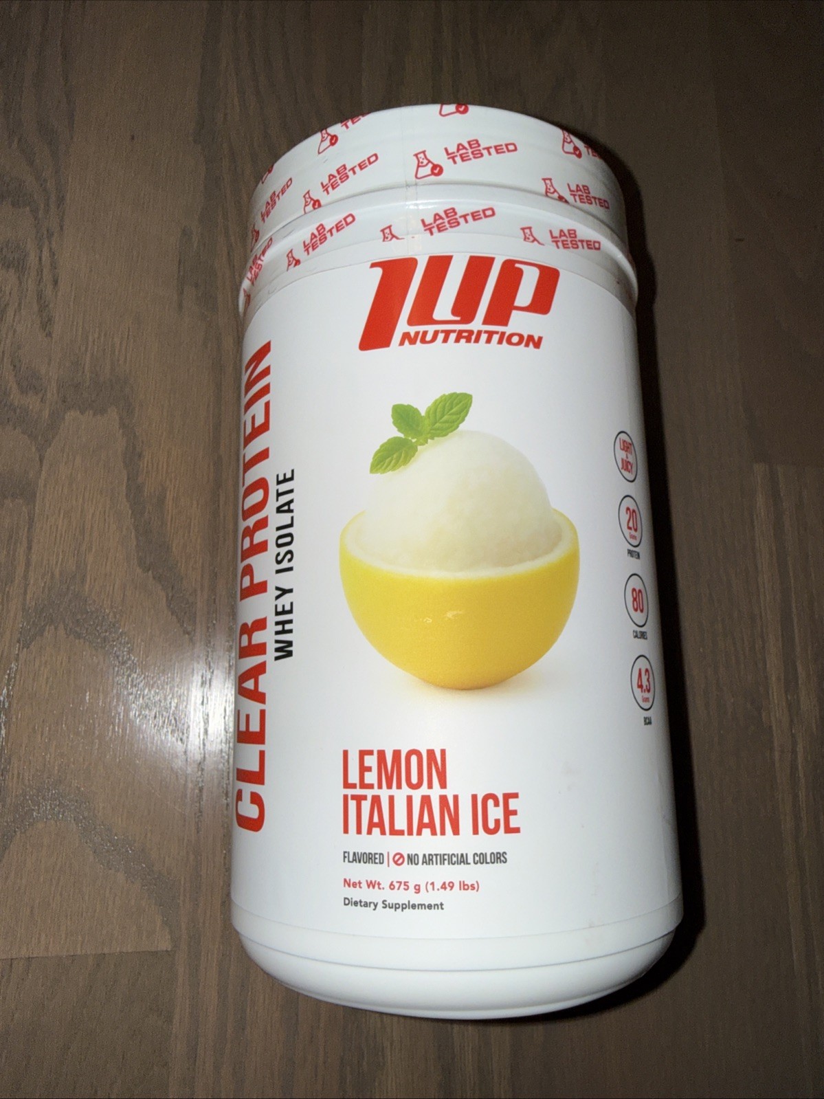 1UP Nutrition Whey Protein Isolate Powder Lemon Italian Ice – 1.49 lbs