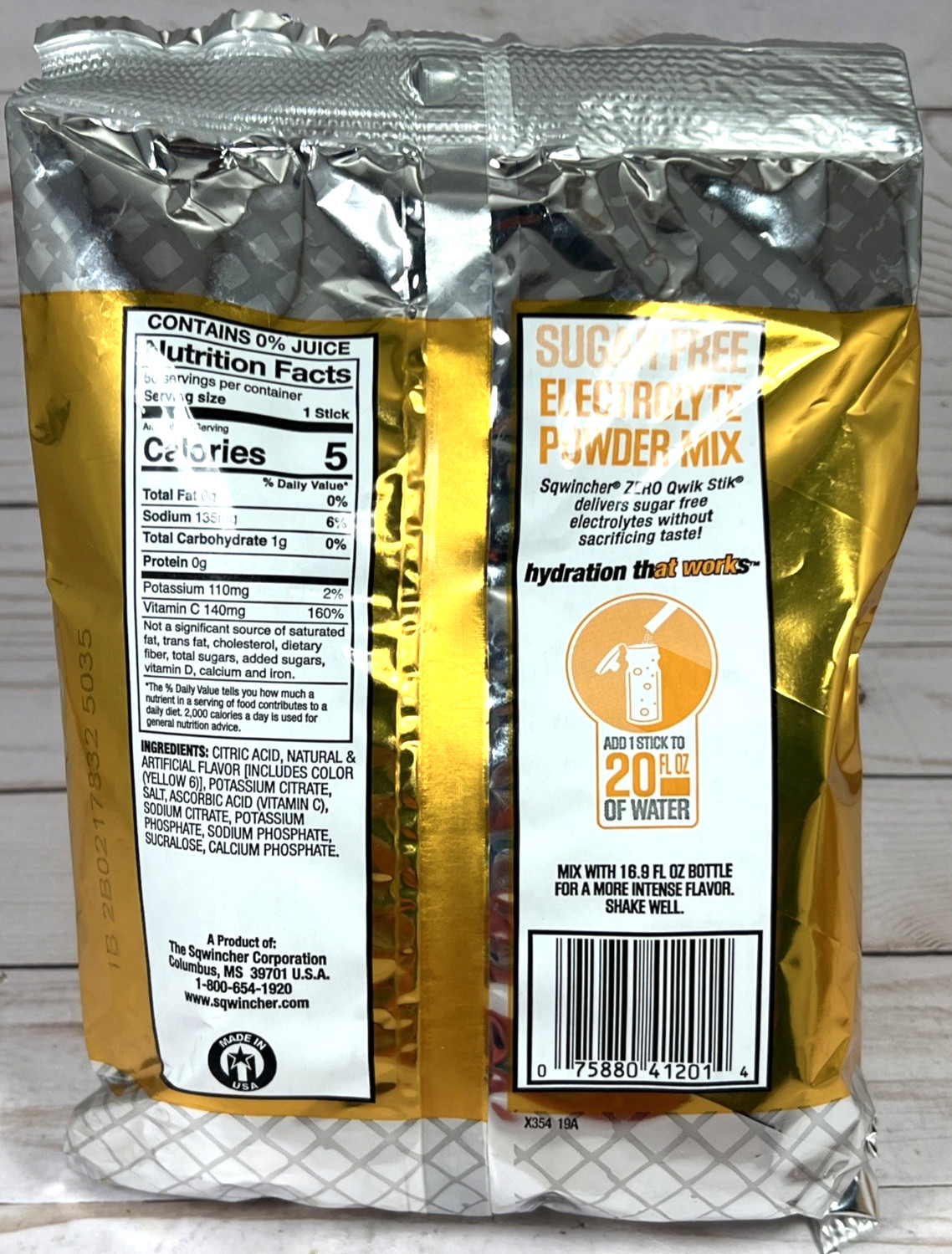 Sqwincher Zero Qwik Stik 50 Pack Orange Flavored Electrolyte Drink Mix .11oz