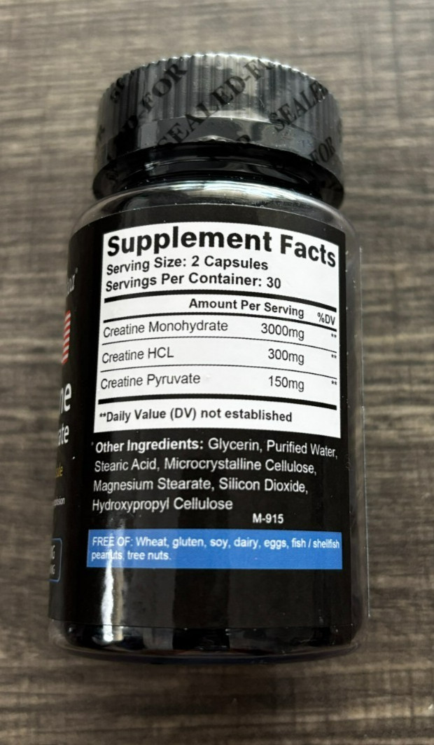 Creatine Monohydrate Capsules 3000mg, 60 Capsules, Muscle Explosion
