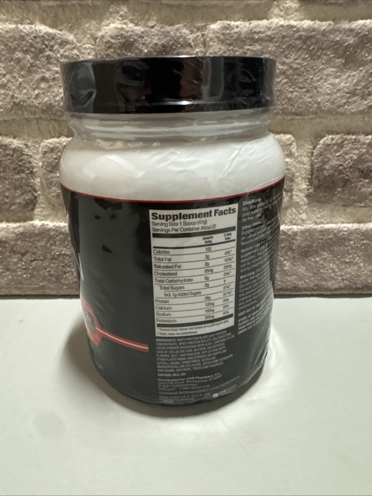 CVS HEALTH Whey Protein 26g Powder Chocolate Dietary Supplement 32oz Exp 12/25,J
