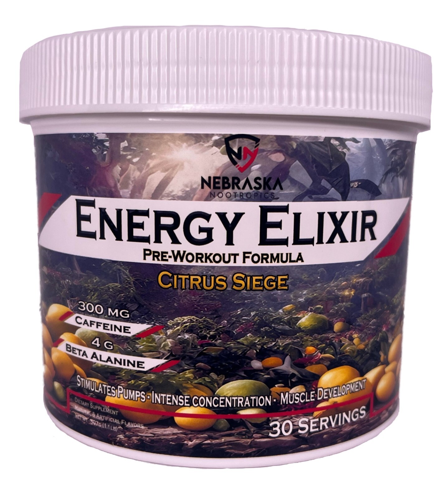 Energy Elixir Pre Workout – Nebraska Nootropics – *STIMULATES PUMPS* 2 FLAVORS