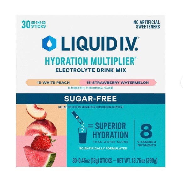 Liquid I.V. Hydration Multiplier Sugar-Free White Peach 26 Sticks