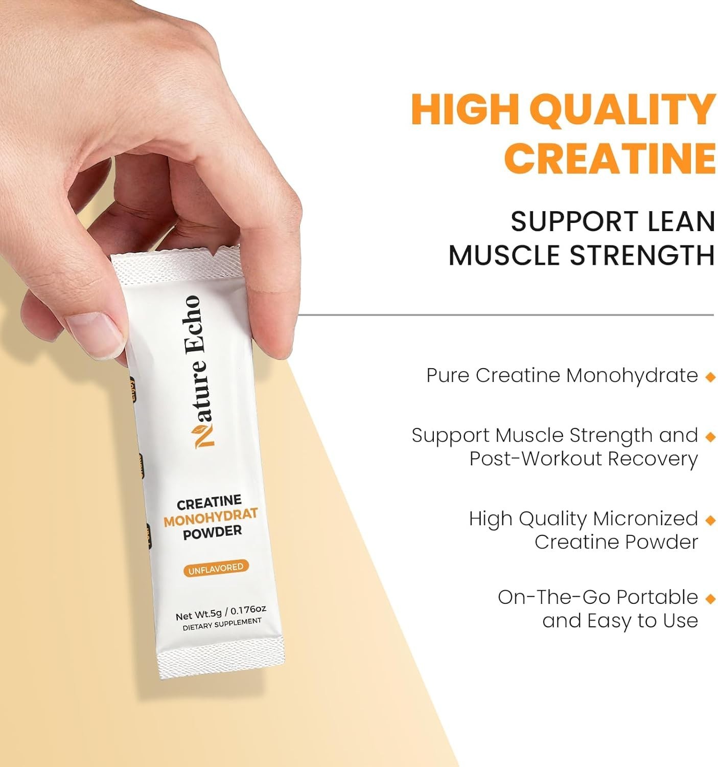 High-Quality Creatine Monohydrate – 10 Travel Packs for On-the-Go Muscle Energy