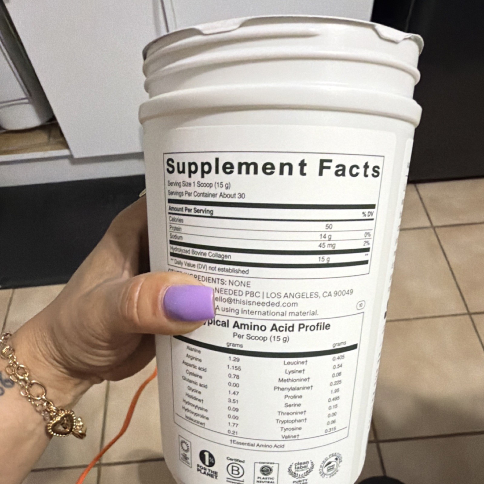 NEEDED. Collagen Protein Powder Hydrolyzed Bovine Collagen Non-GMO 15.9 oz