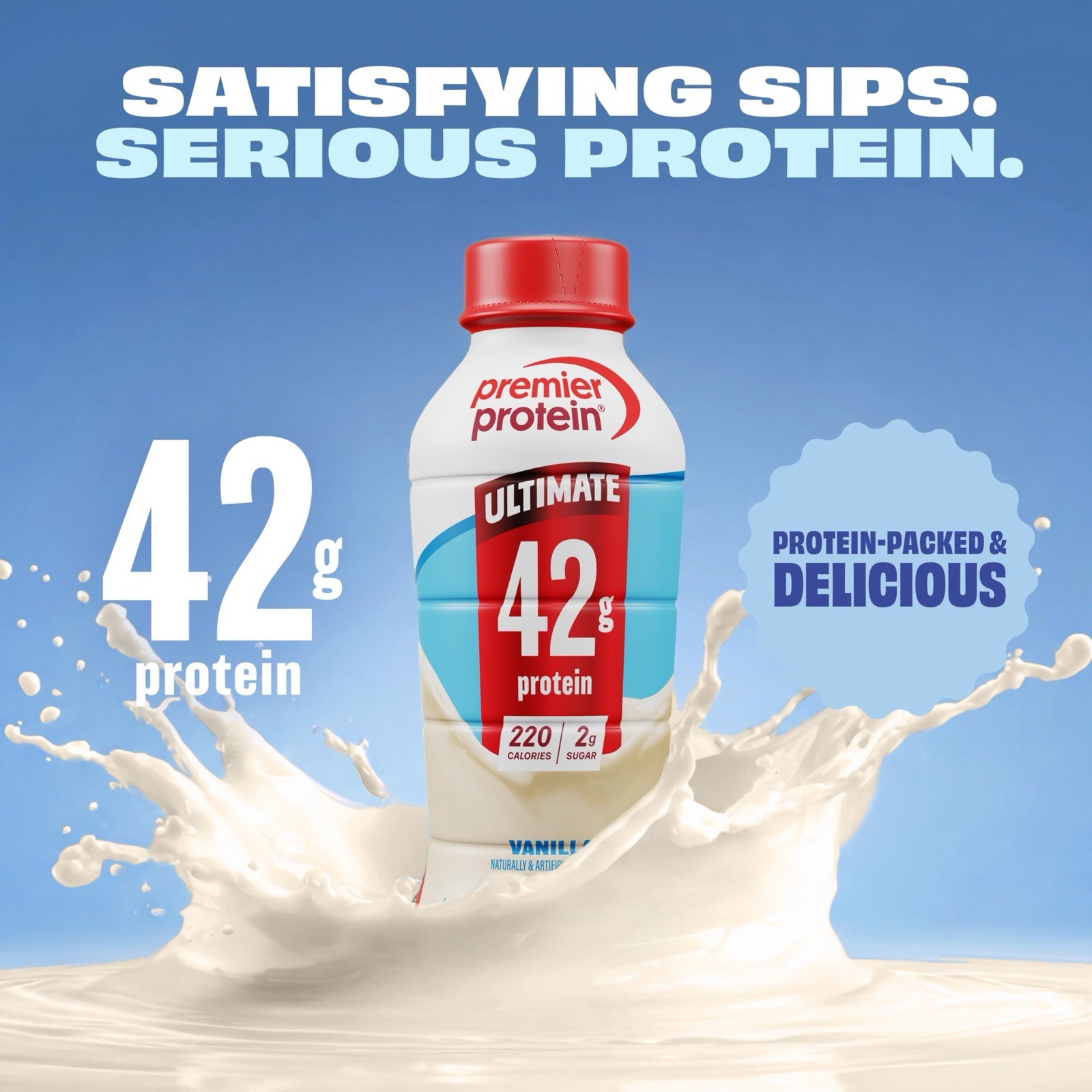 Premier Protein ULTIMATE 42g Protein Shake, Vanilla 🍨 14 Fl Oz, 4 Pack