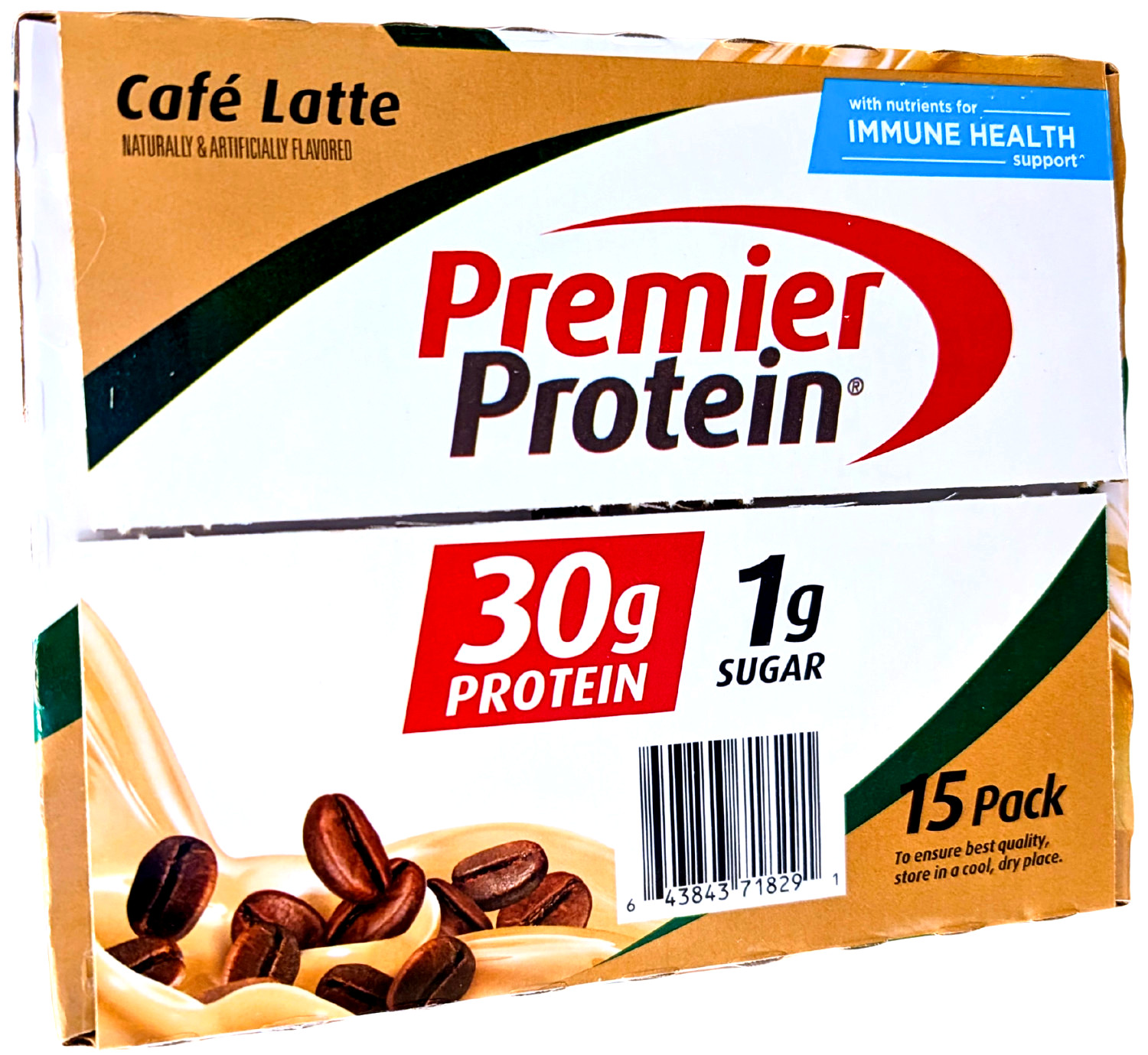 Premier Protein 30g High Protein Shake Cafe Latte 15 x 11 Fl Oz EXP 06/2026
