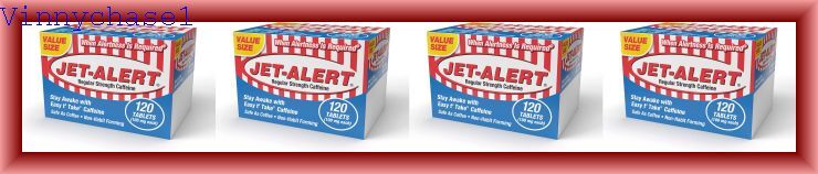 4 Pack Jet Alert Stay Awake Caffeine Tablets 100 mg 120 Count Each-New