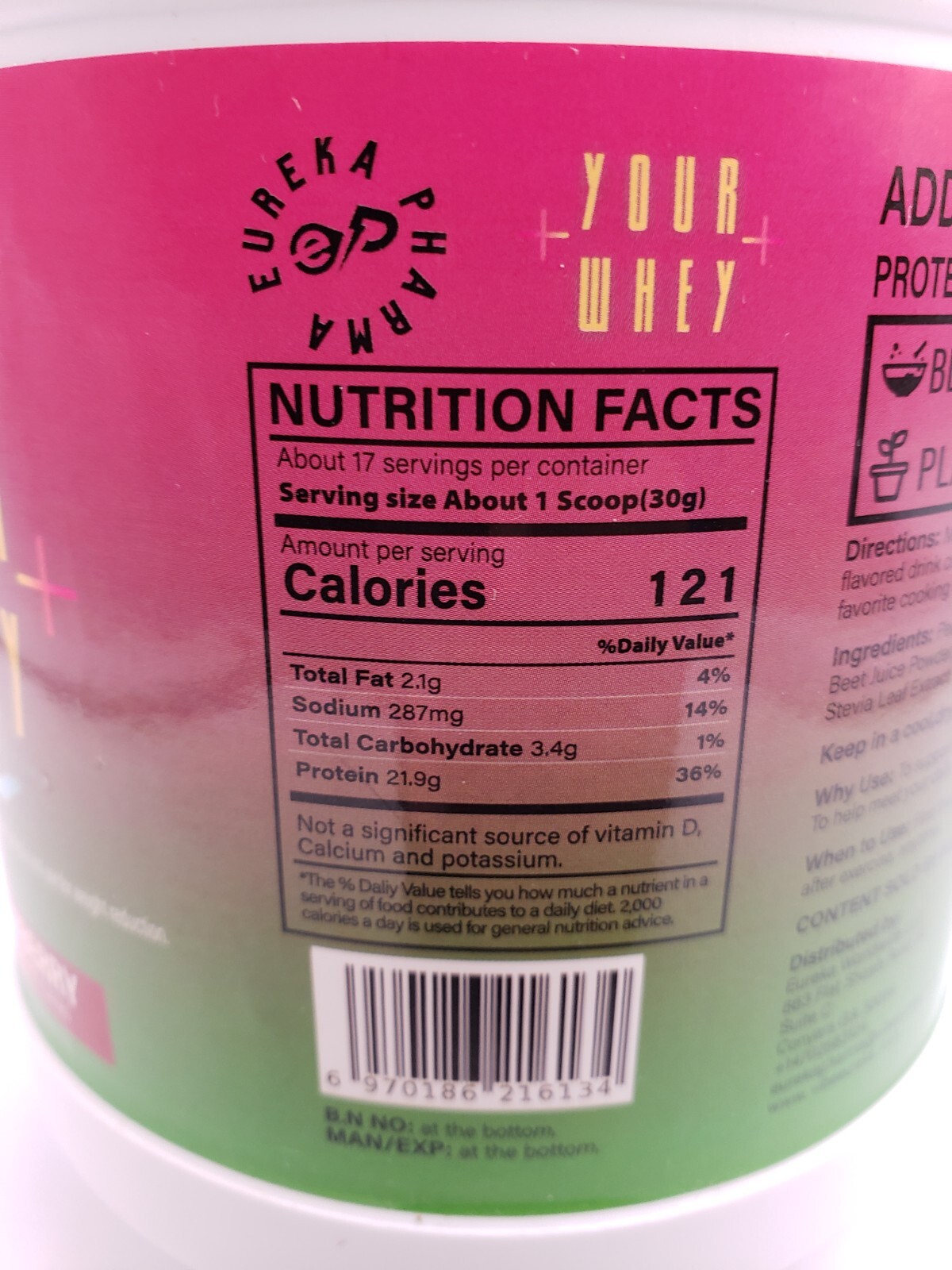 YOUR WHEY Plant based Vegan Protein Powder,1.51lb – Strawberry Flavors