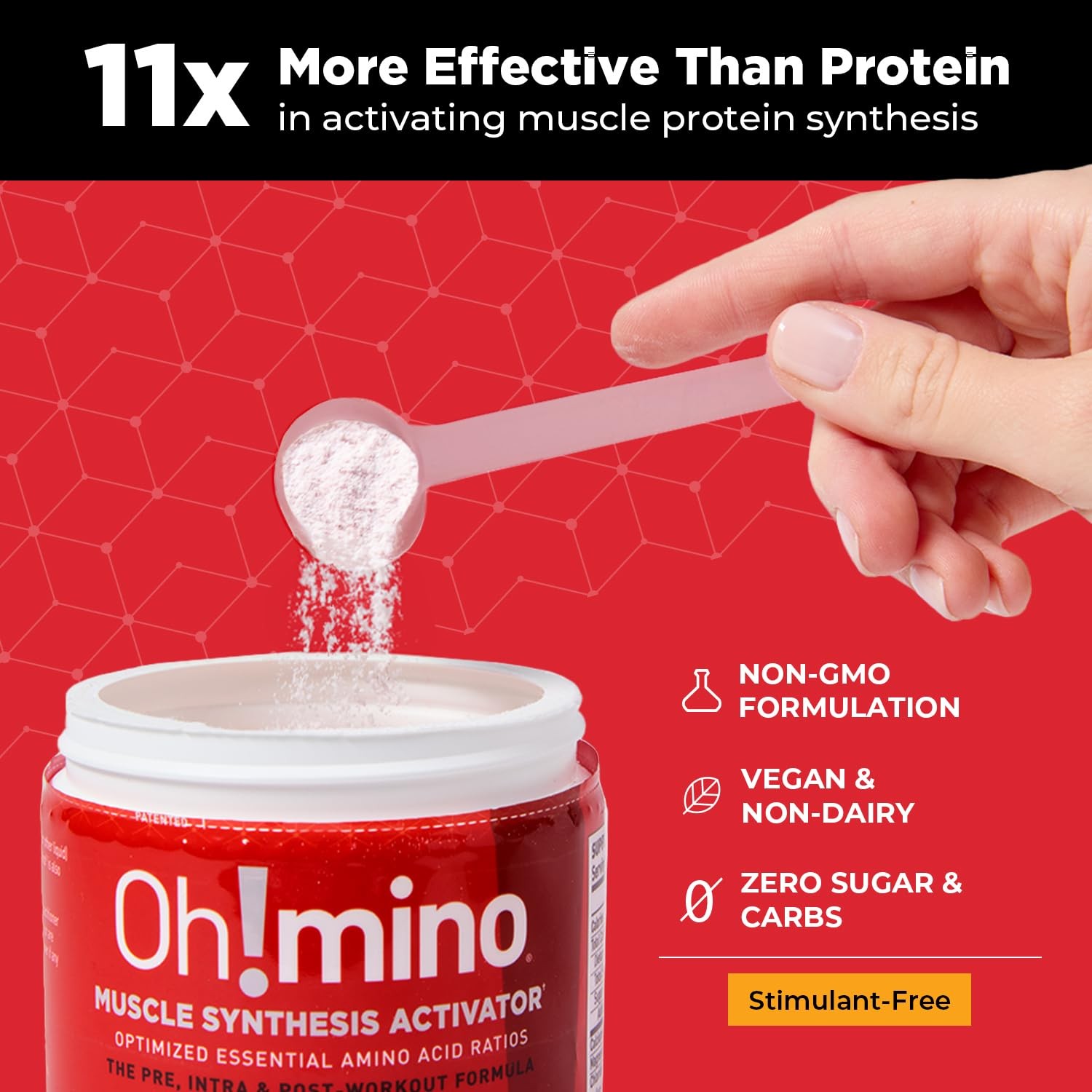 Ohmino BCAAs + EAAs, All 9 Essential Amino Acids for Muscle Growth Recovery,…