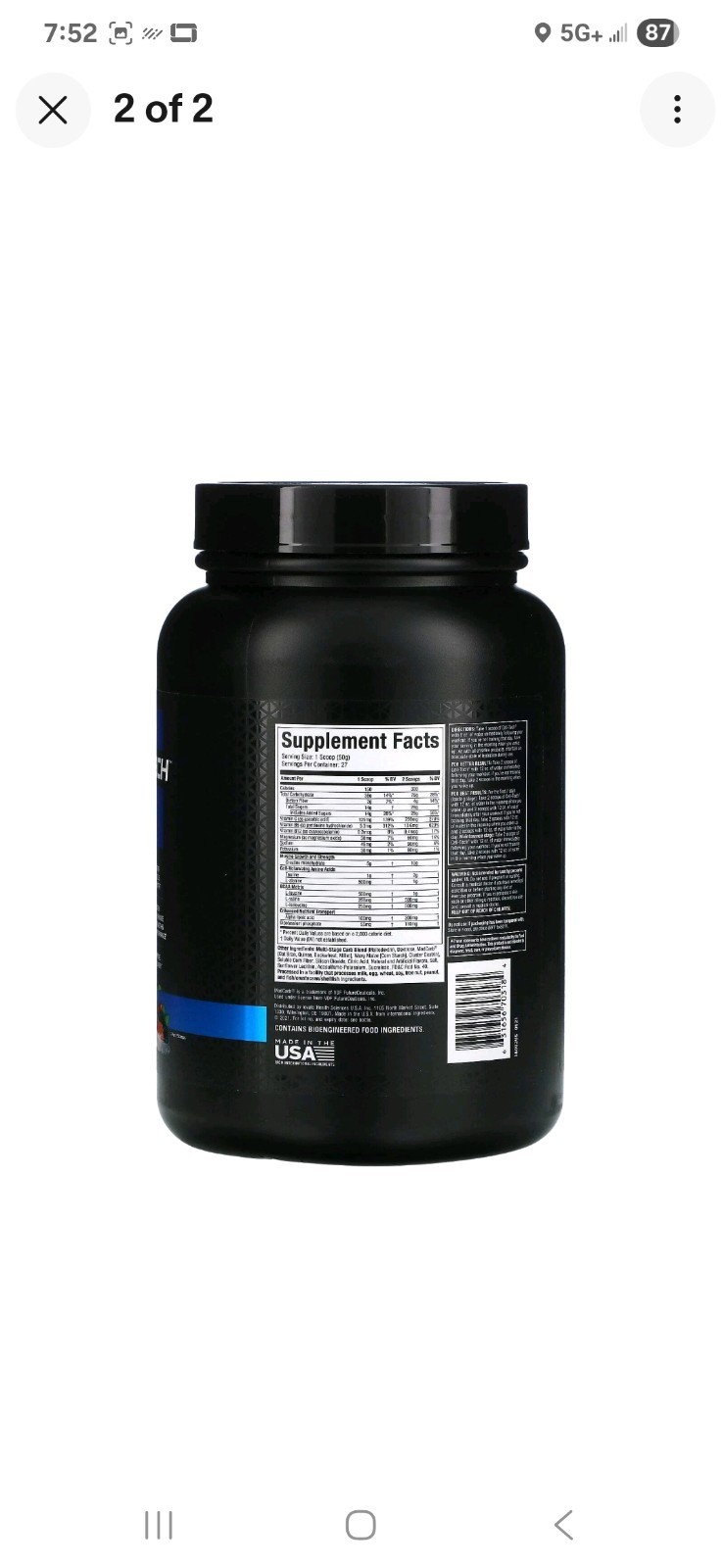 2 X MuscleTech, Cell-Tech� Creatine, Fruit Punch, 3 lbs (1.36 kg)