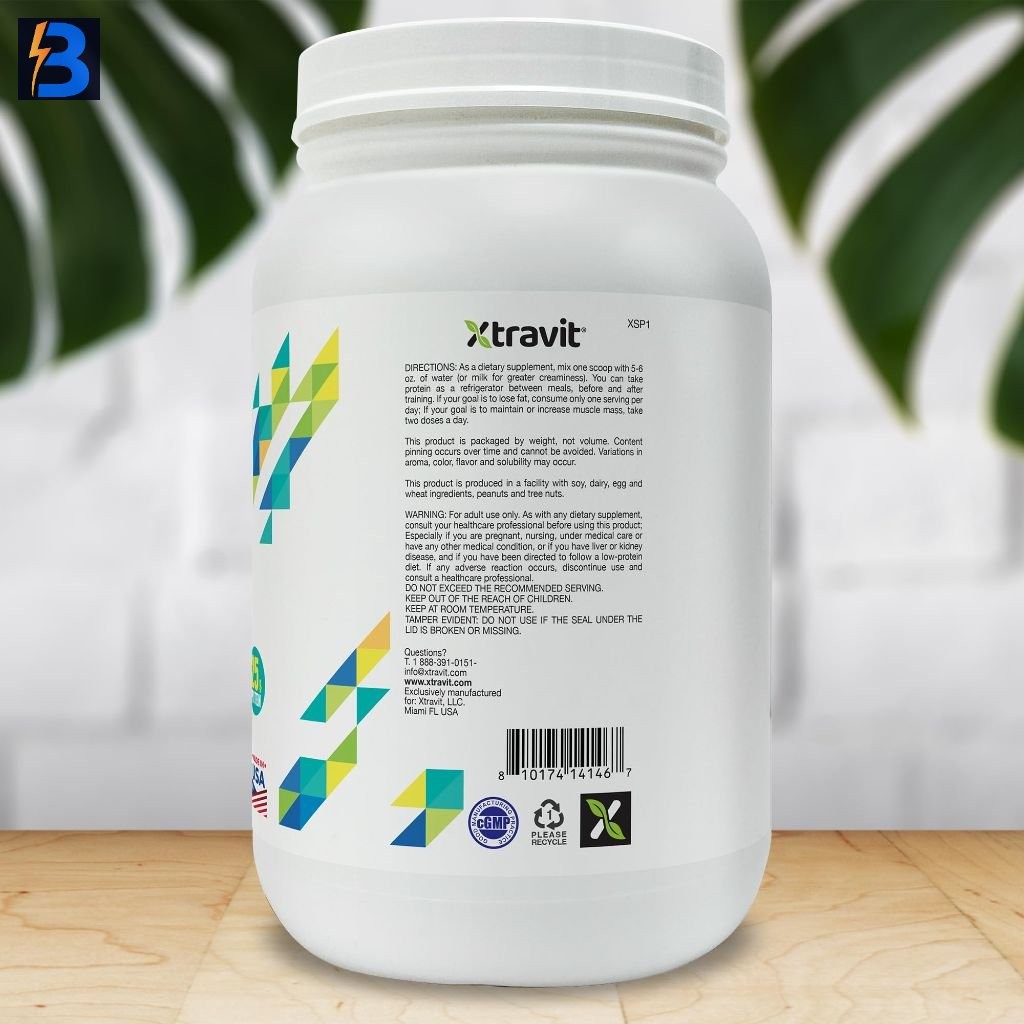 Xtravit Whey Protein Isolate Powder – Vanilla, 38.8lb, Exp. 3/28