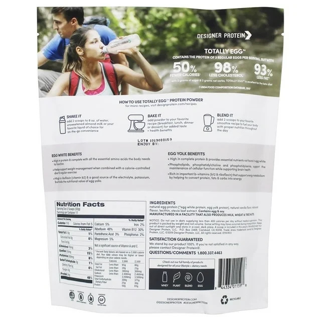 Egg Yolk + White Protein Powder Classic Vanilla (Pack of 2) 12.4 oz Each