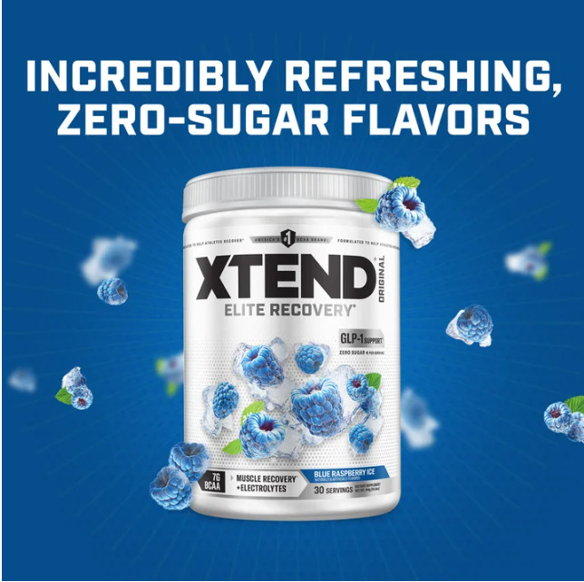 XTEND Original BCAA Powder, Blue Raspberry Ice, 30 Servings