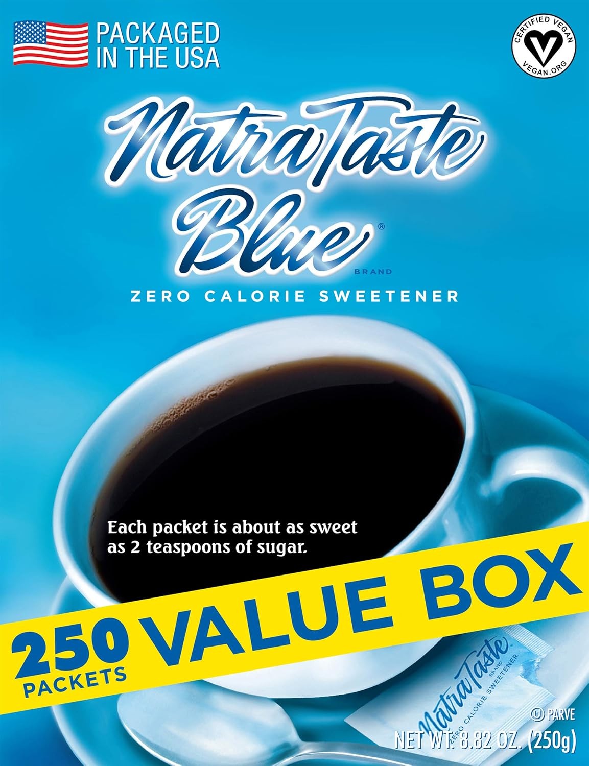 NatraTaste Blue Zero Calorie Sweetener, Bulk Sugar 8.82 Ounce (Pack of 8)