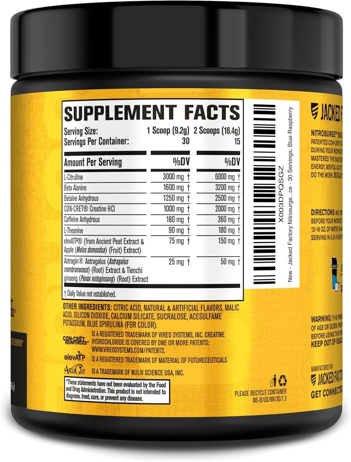 Elevate Workouts with Nitrosurge Build Pre Workout – 30 Servings, Blue Raspberry