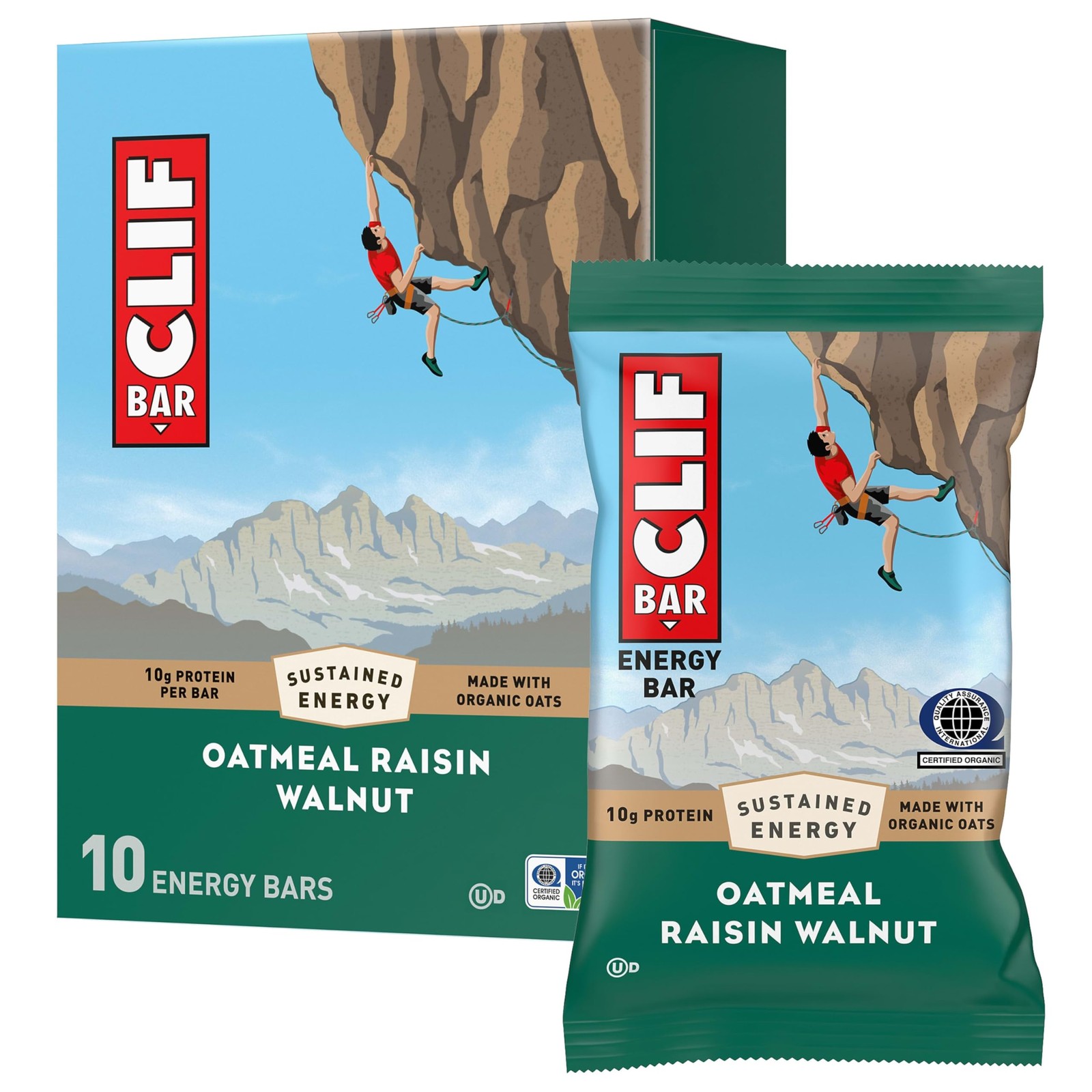 CLIF BAR – Energy Protein Bars – 10 Count (Pack of 1), Oatmeal Raisin Walnut