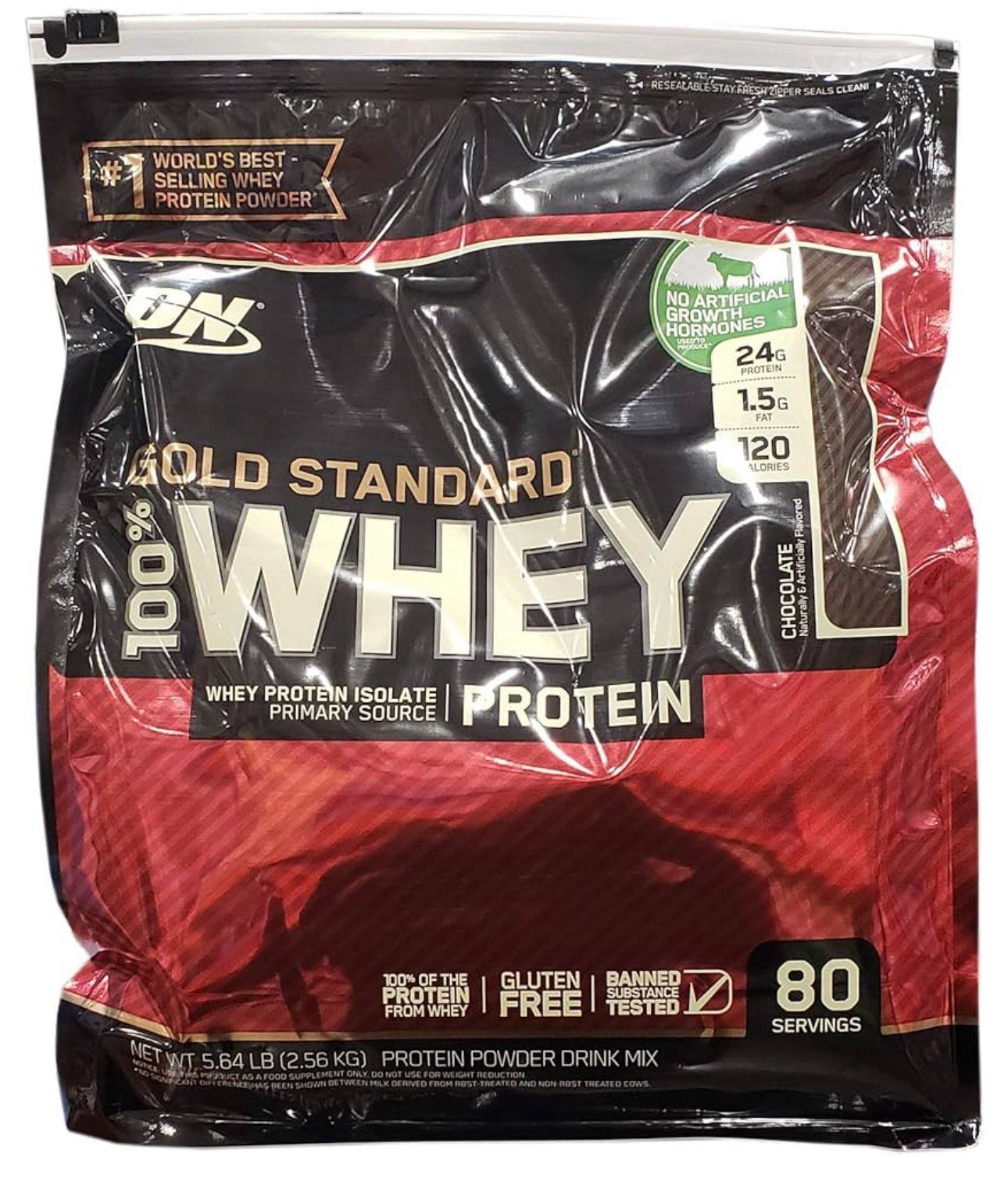 Optimum Nutrition Gold Standard 100% Whey Protein Milk Chocolate 5.64 LB 80Srvgs