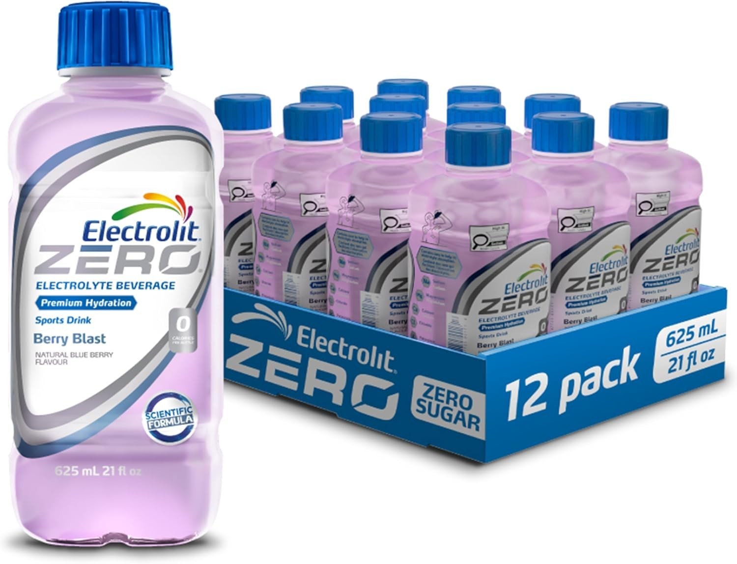 Zero Berry Blast Electrolyte Drink Pack of 12 21 Fl Oz Instant Hydration