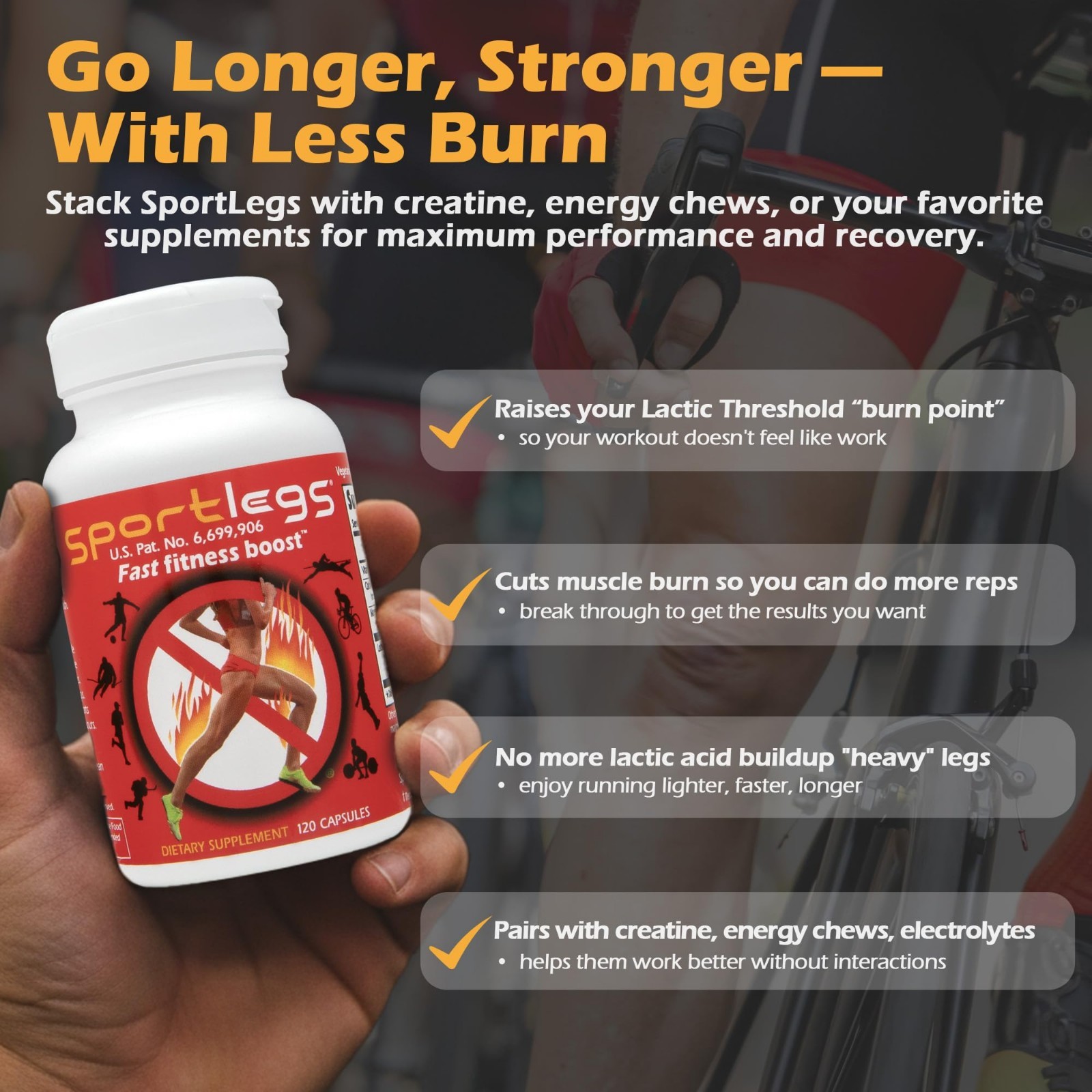 Lactate Fuel Pre-Workout Aid, 120 Count | Boost Endurance for Running & Cycling,